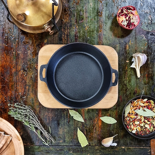 thumbnail image 2 of Maysternya Ukraine 8.7 Inch Cast Iron Crepe Pan – Round Skillet With Wood Handle, Induction Ready 2 of 5